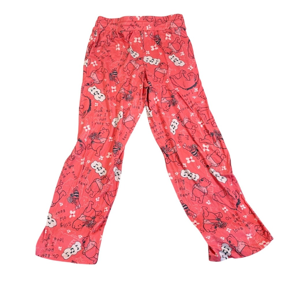 Disney Winnie the Pooh Eeyore Pajama Pants Womens Medium Coral Pink Lounge Sleep